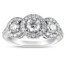 14KW 3 Stone Fashion 1.50ctw Round G-I/I1 Diamonds Ring Size 7