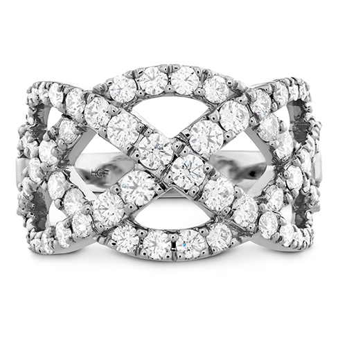 18KW Lady's Intertwining Diamond 1.50ctw GH/VS-SI Fashion Ring size 6.75