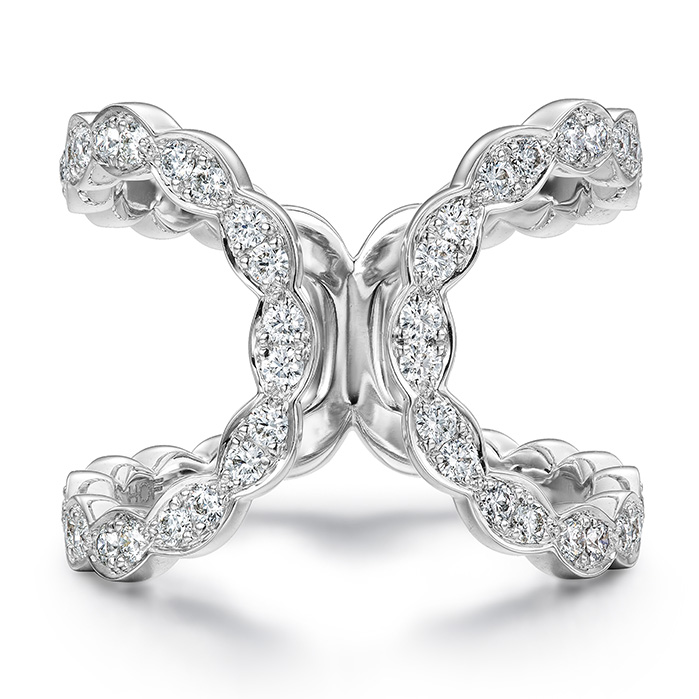 18KW Lorelei Floral Open Diamond 0.56ctw GH/VS-SI Ring Size 6.5
