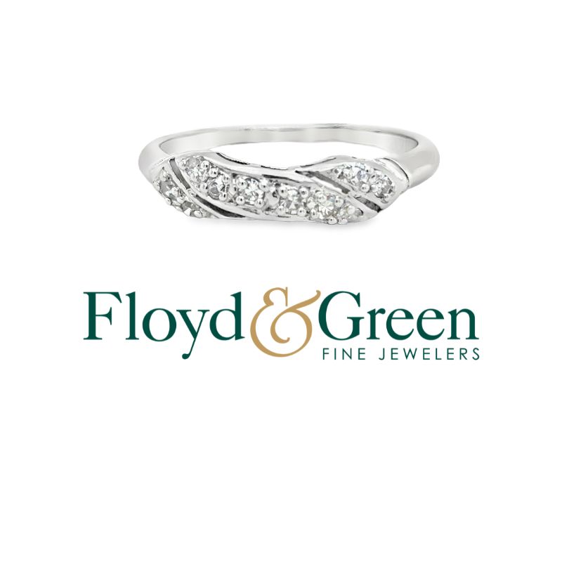 14KW Diamond Ring, 4 Single-cut, 0.08ct, 6 Single-cut, 0.09ct, H VS1, Size 6.5
