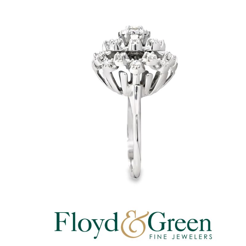 14KW Diamond Ring, 1 Rd, 0.47ct, G VS1, 24 Single-cut, 0.48ct, V SI1, Size 6.25