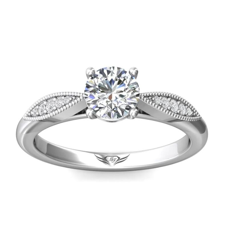 MARTIN FLYER Tapered Milgrain Engagement Ring Setting