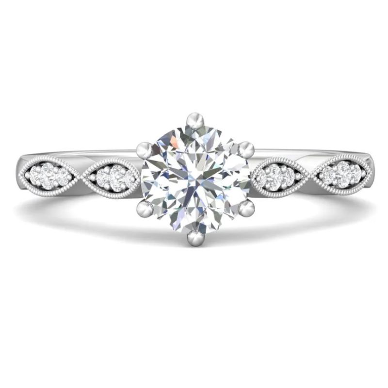 MARTIN FLYER Scalloped Milgrain Engagement Ring Setting