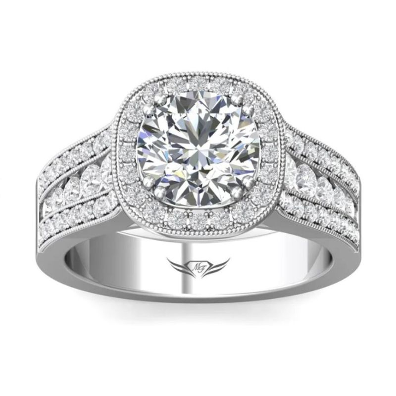 MARTIN FLYER Halo Three Row Engagement Ring Setting