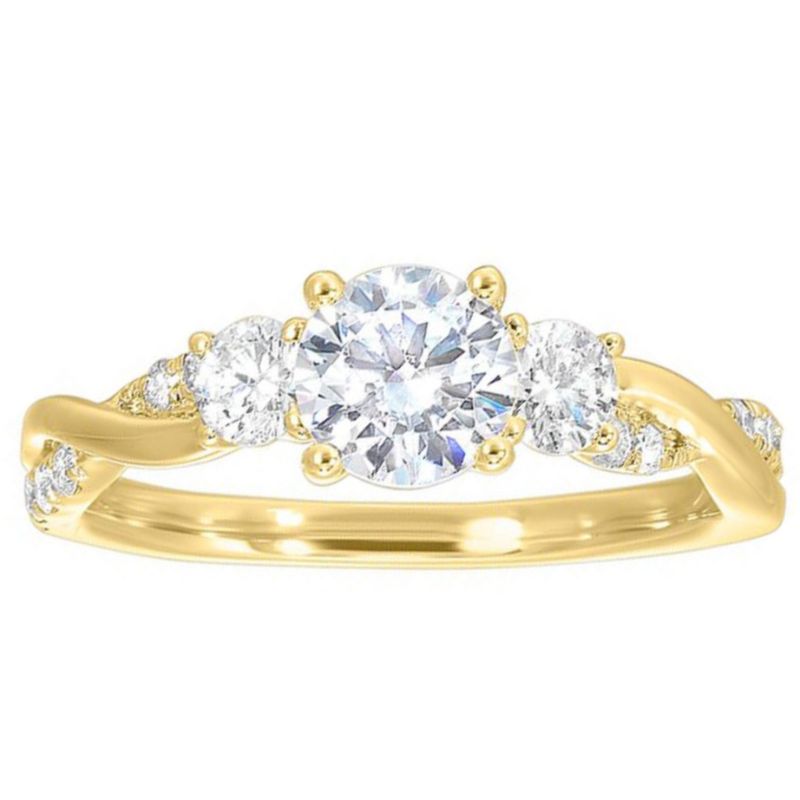 3 Stone Double Twist Engagement Ring Setting