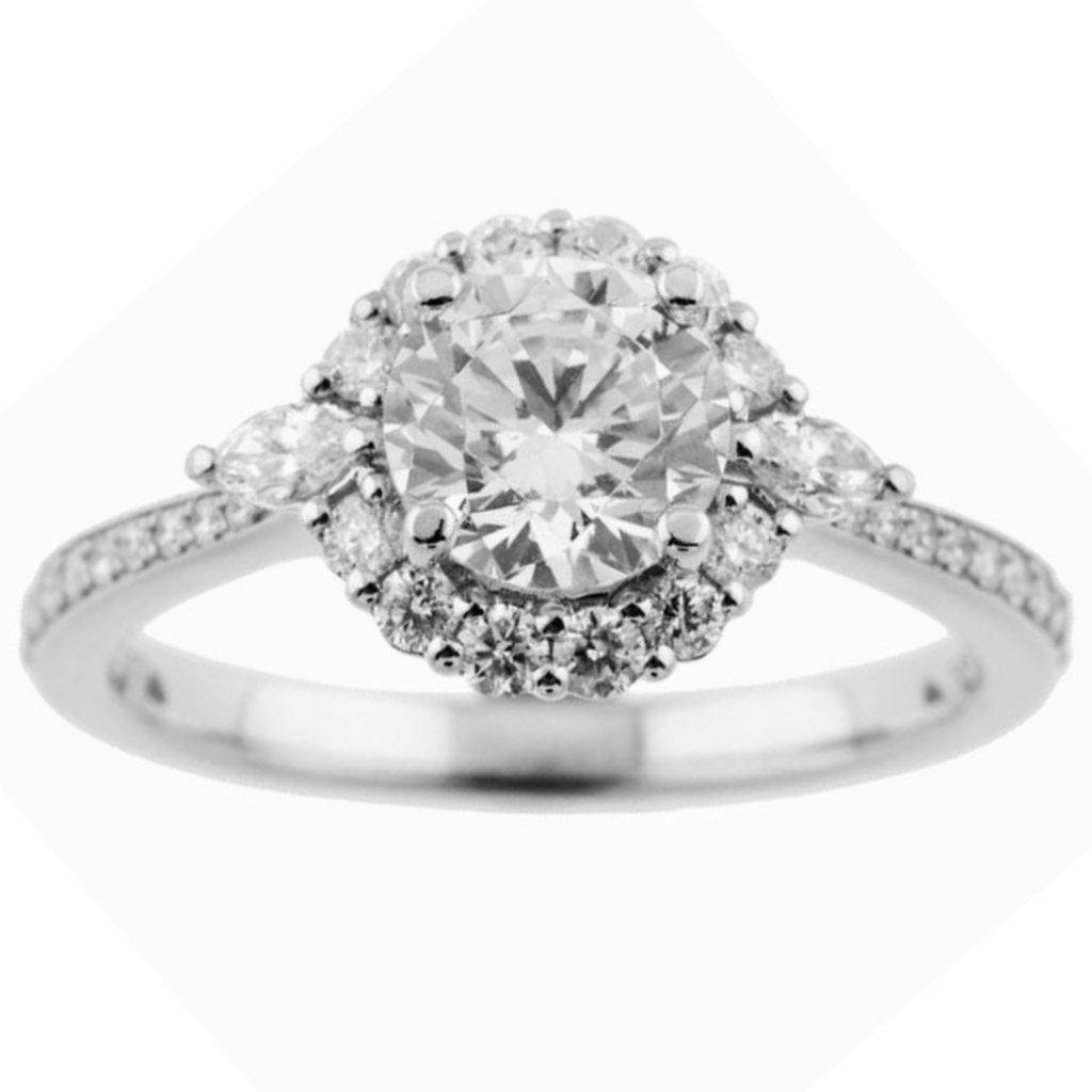 Diamond Halo Engagement Ring Setting