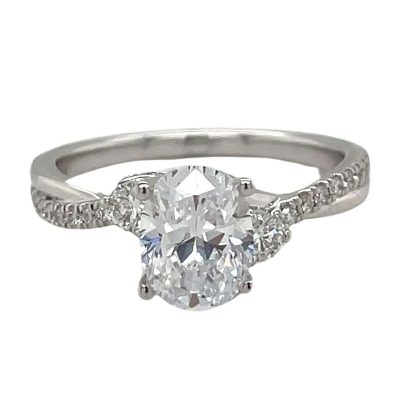 Diamond Twist Bypass Engagement Ring Setting