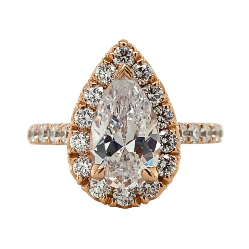HENRI DAUSSI Diamond Halo Engagement Ring Setting