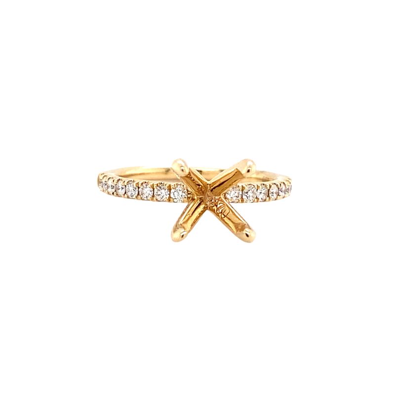 Solitaire Diamond Pavé Engagement Ring Setting