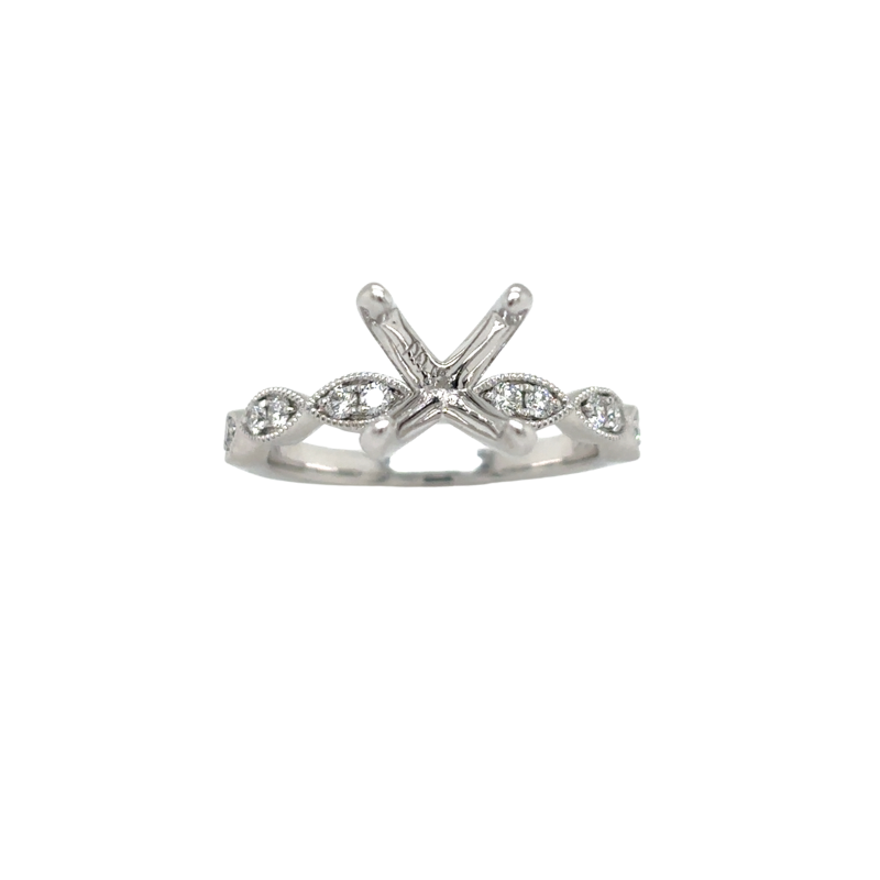 Diamond Scalloped Engagement Ring Setting
