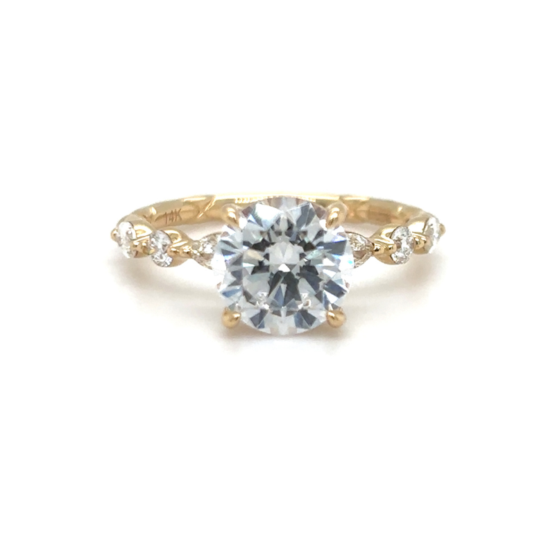 A. JAFFE Round & Marquise Fancy Solitaire Engagement Ring Setting