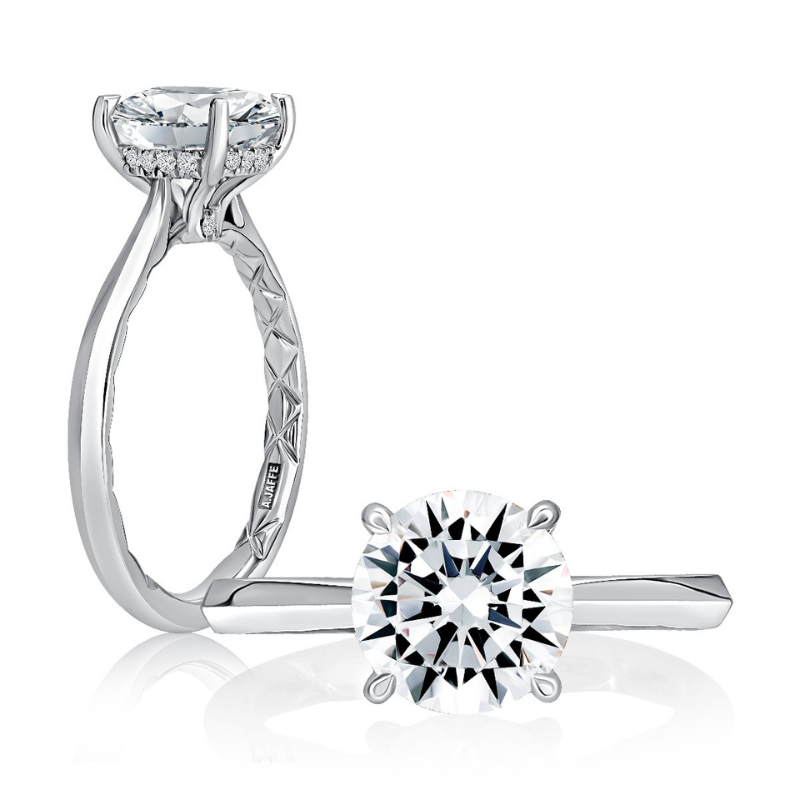 A. JAFFE Hidden Halo Solitaire Engagement Ring Setting