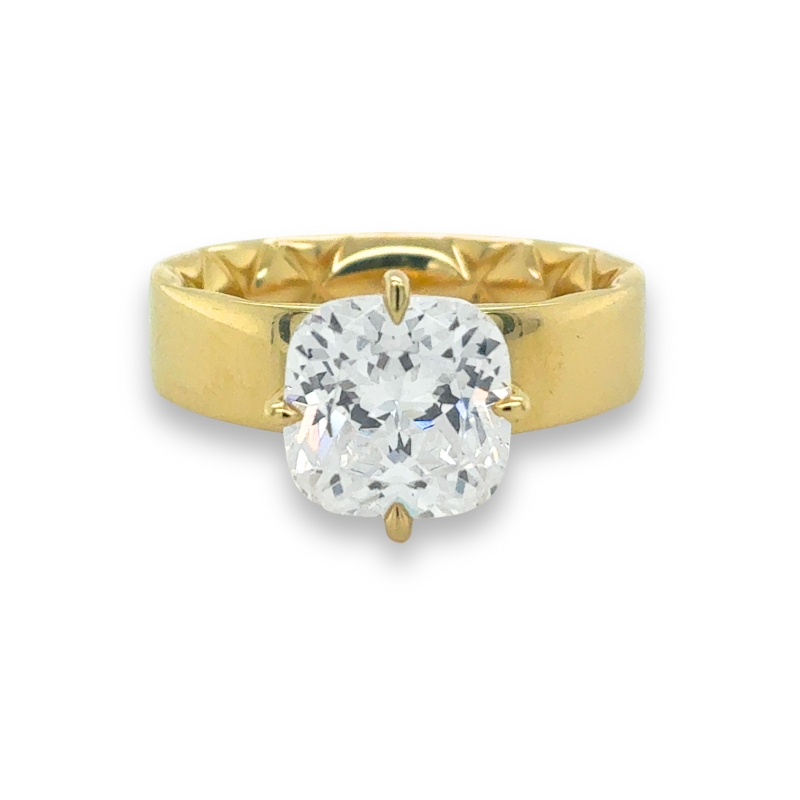 A. JAFFE Wide Band Hidden Halo Engagement Ring Setting