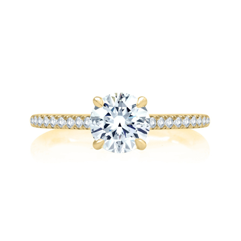 A. JAFFE Diamond Band Fancy Solitaire Engagement Ring Setting