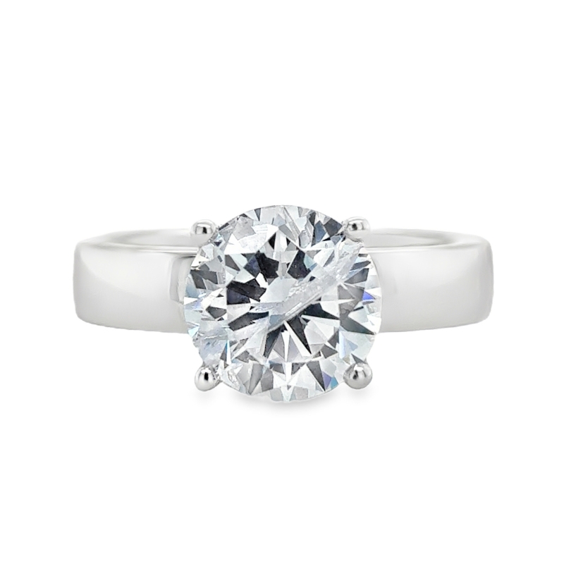 14KW Wide Band Semi Mount fit 2CT Round Center Ring Size 6.5