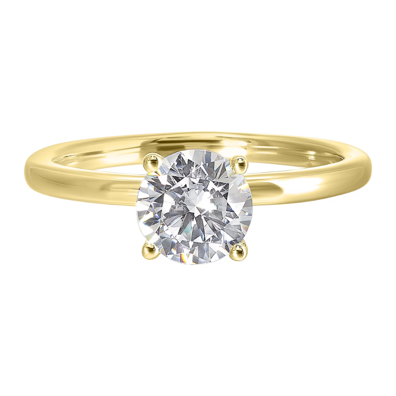 14Kt Yellow Gold Hidden Halo Semi-Mount for 3ct Round Center