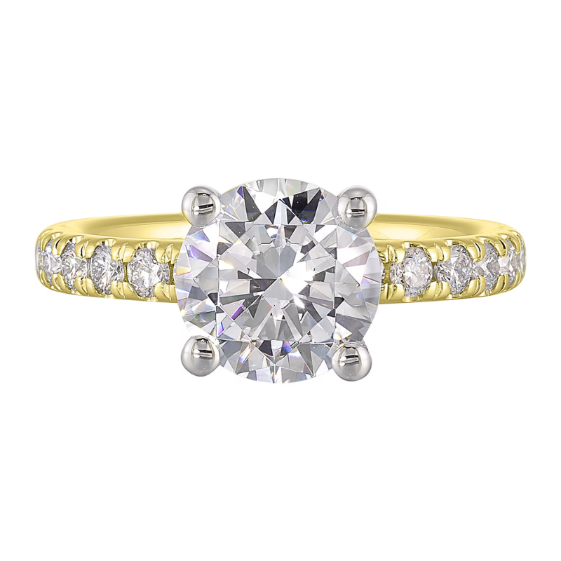 14Kt Yellow/White Semi-Mount for 2ct Round Center