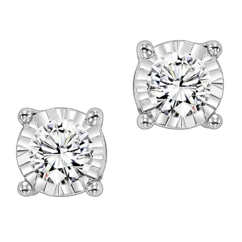 Tru Reflection Illusion Diamond Stud Earrings