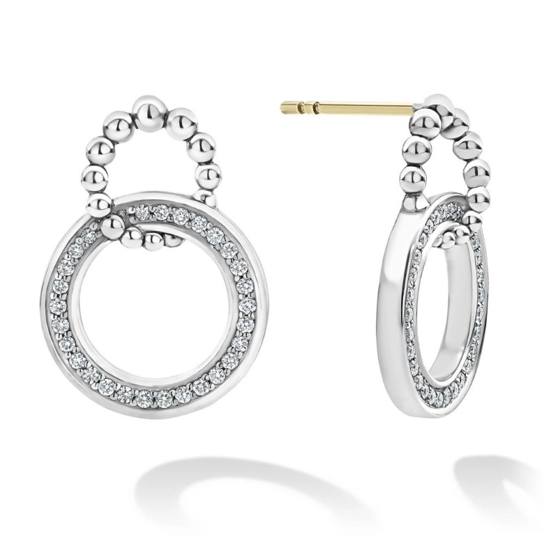LAGOS Caviar Spark Double Circle Diamond Caviar Earrings