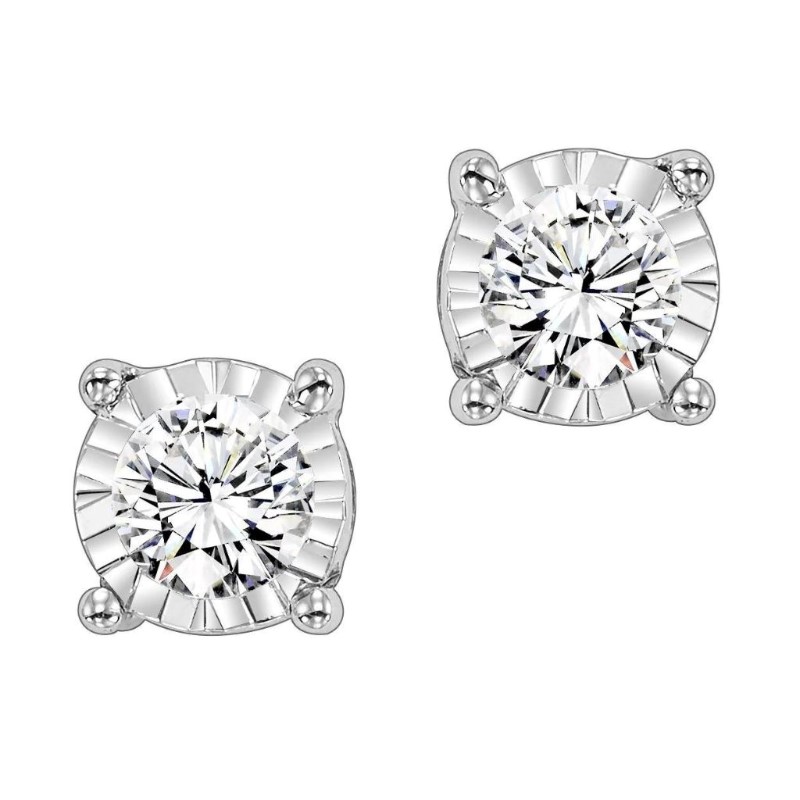 Tru Reflection Diamond Stud Earrings