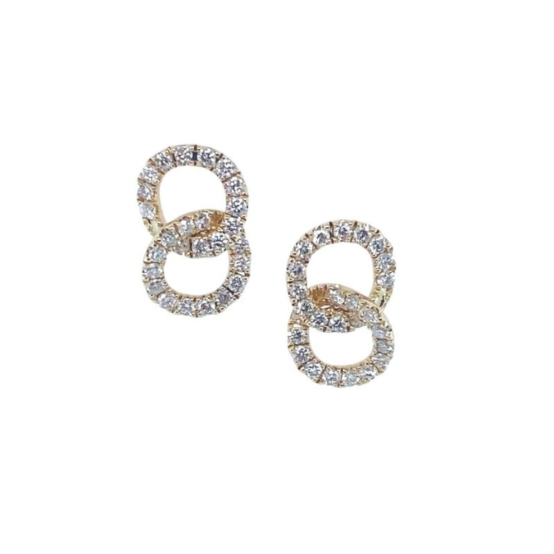 Diamond Double Circle Link Earrings