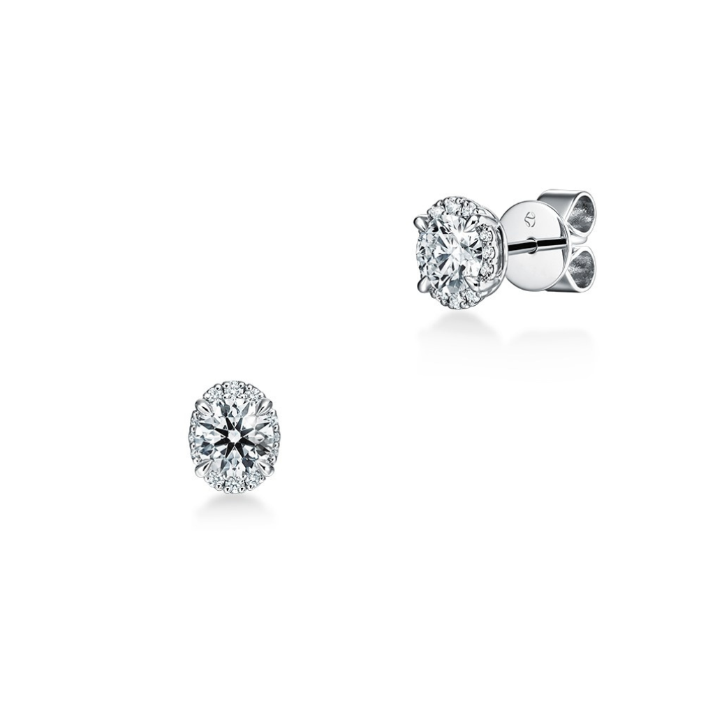 18KW Ellipse Diamond Earrings .88ctw G-H/VS