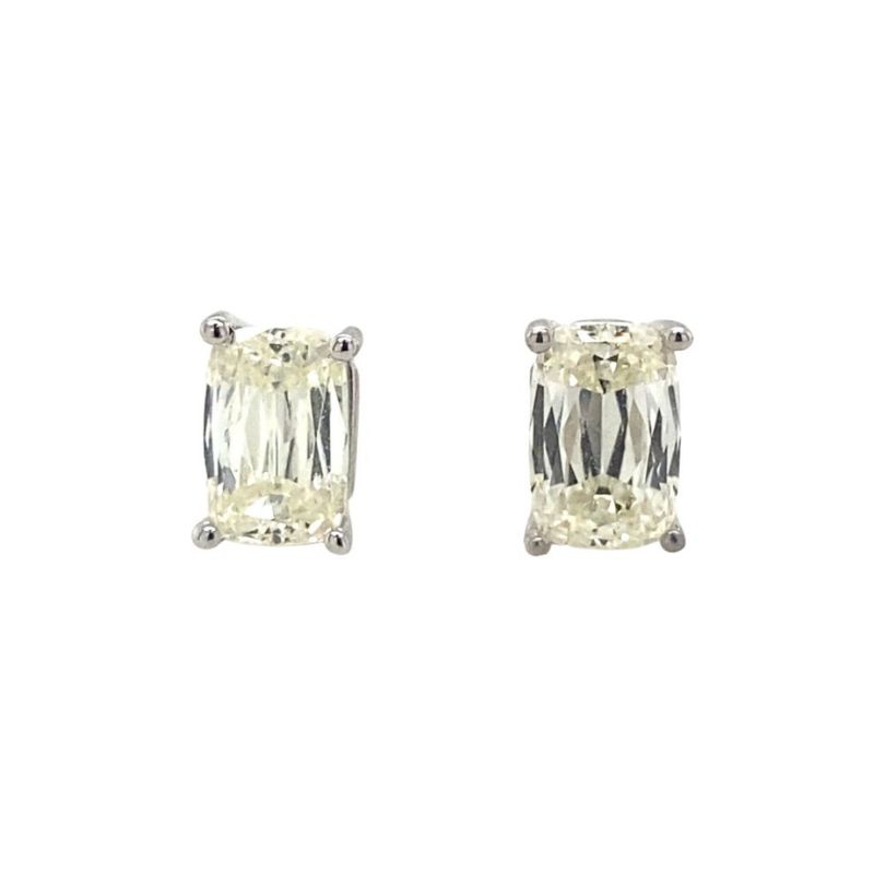 Emerald Cut Diamond Stud Earrings