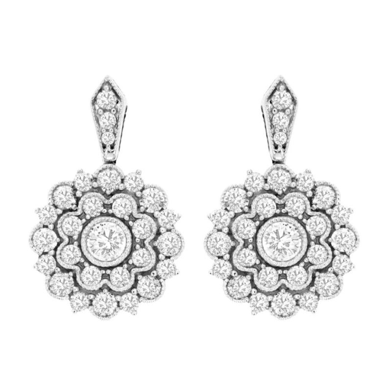 Diamond Flower Burst Earrings
