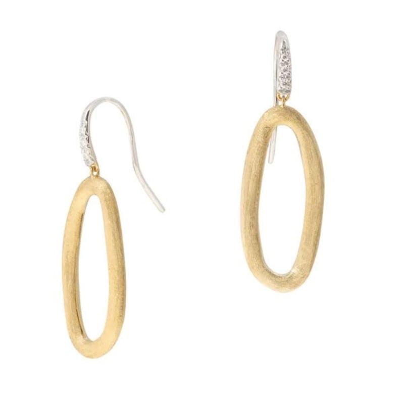 MARCO BICEGO Jaipur Gold Oval Link Diamond Hook Earrings