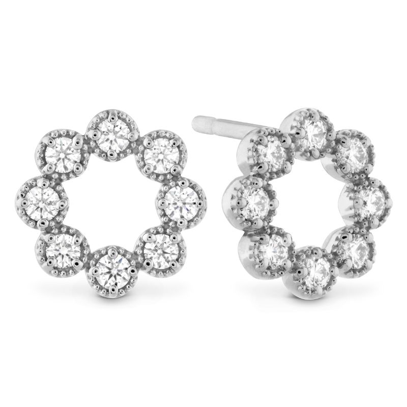18KW Liliana Milgrain Diamond Circle Earrings .30ctw G-H VS-SI