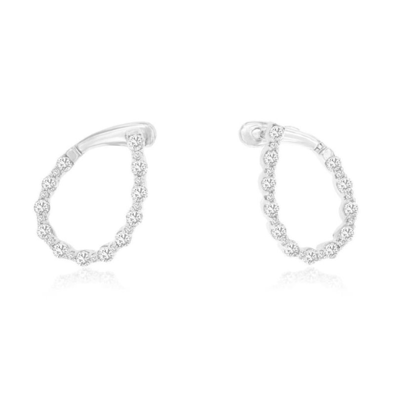 Diamond Bypass Hoop Earrings