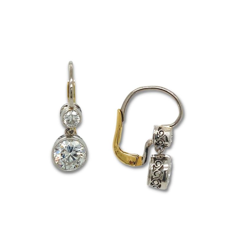 Diamond Double Drop Earrings