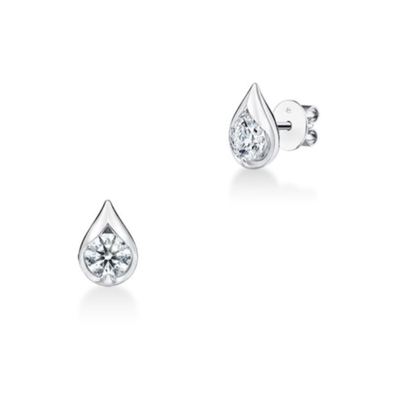 HEARTS ON FIRE LU Droplet Stud Earrings