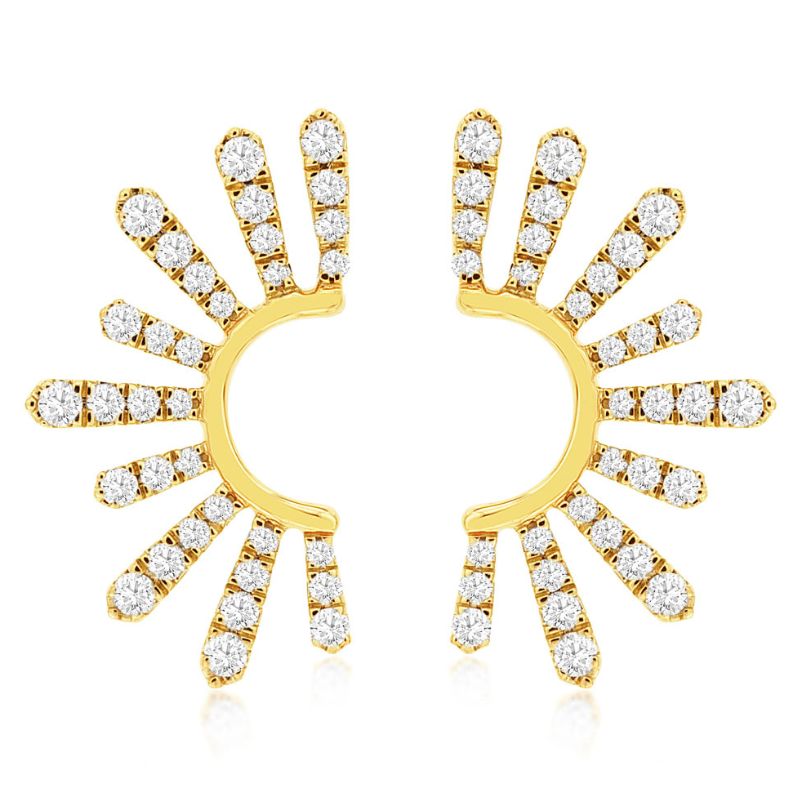 Diamond Sunburst Stud Earrings