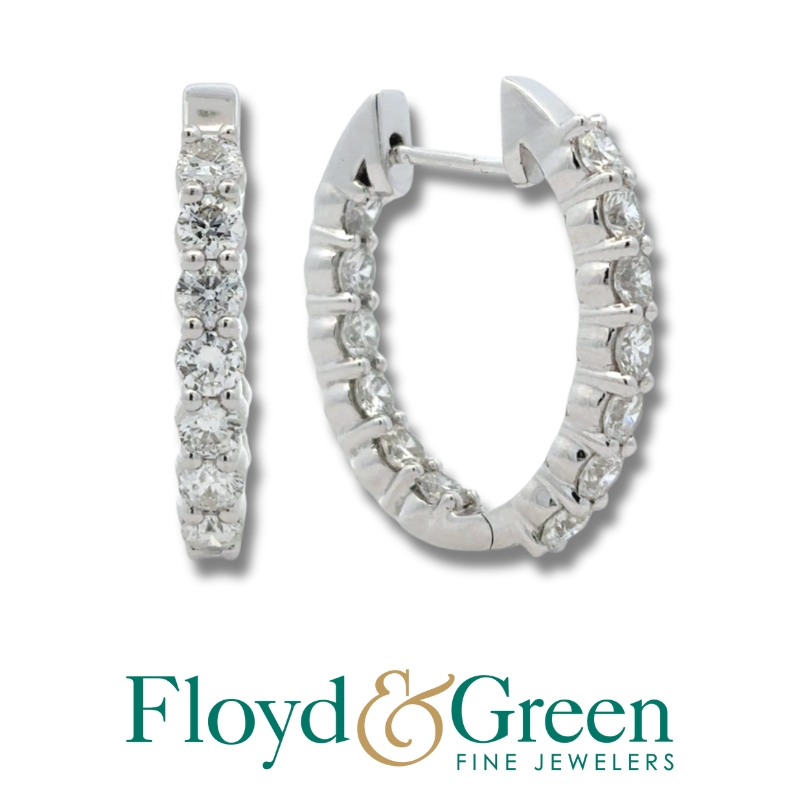 MARTIN FLYER Diamond Inside Out Hoop Earrings