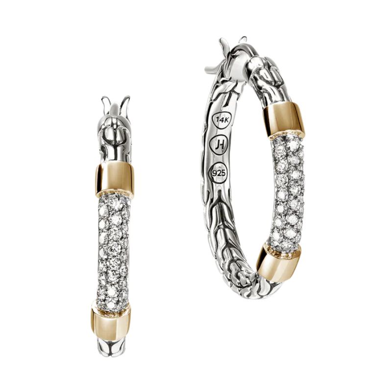 JOHN HARDY Essentials Diamond Hoop Earrings