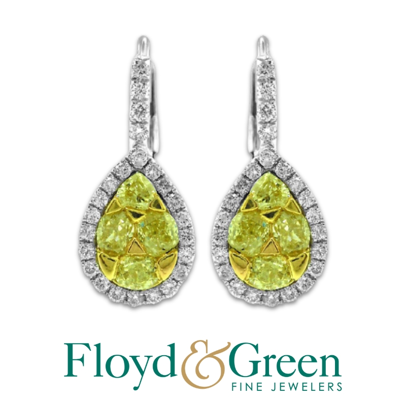 Fancy Yellow Diamond Drop Earrings
