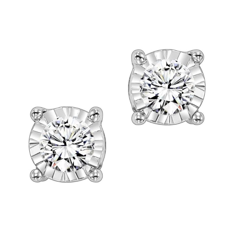 Tru Reflection Illusion Diamond Stud Earrings