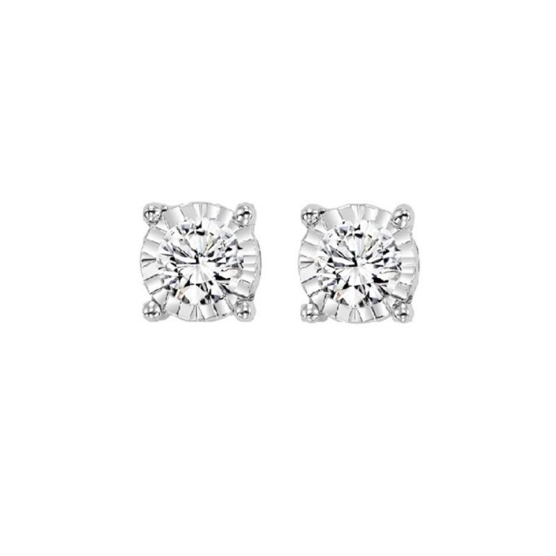 Tru Reflection Illusion Diamond Stud Earrings