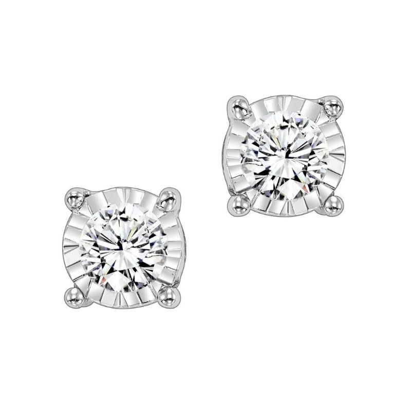 Tru Reflection Illusion Diamond Stud Earrings