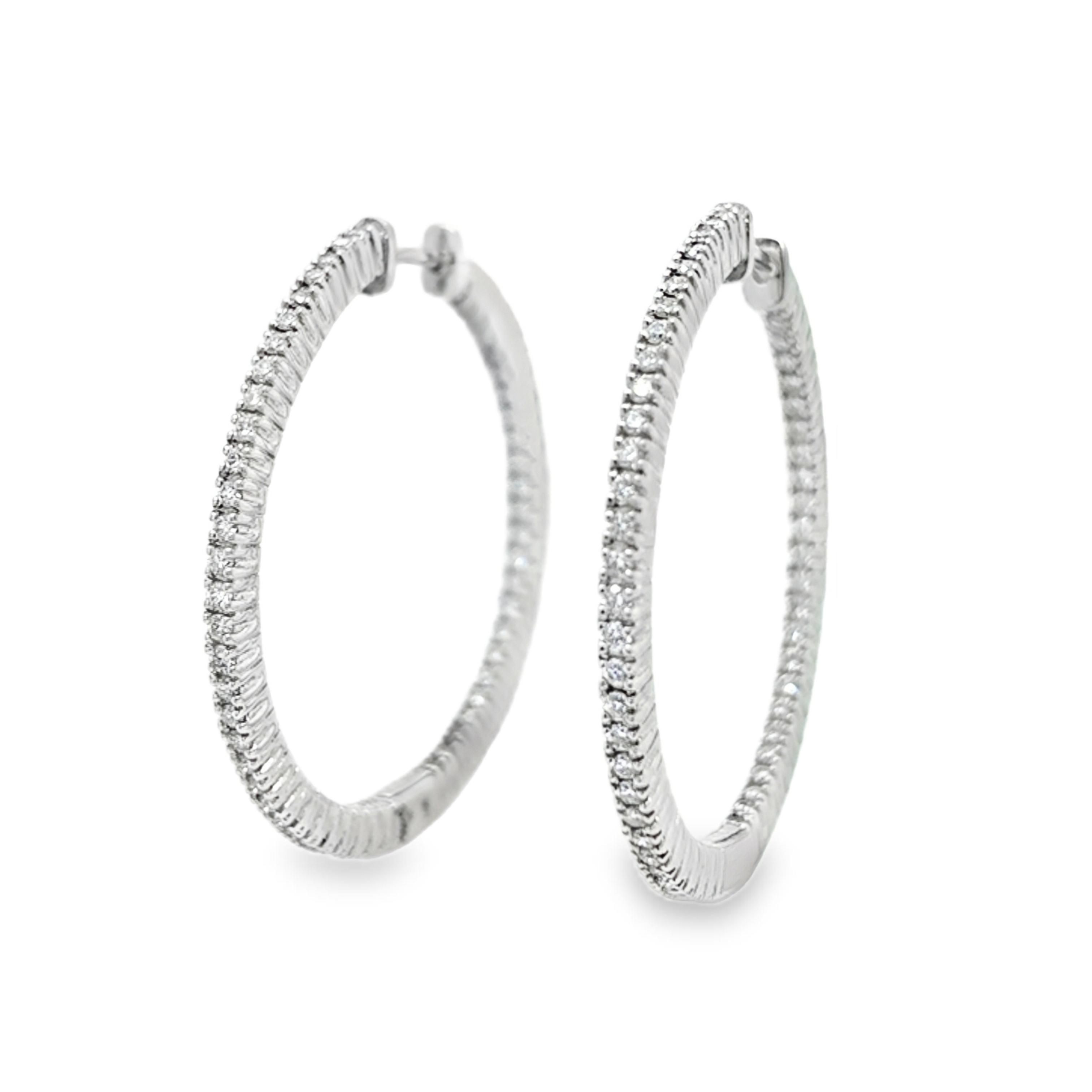 14KW Inside Out Dia 1.00ctw G-H/SI Hoops 35mm