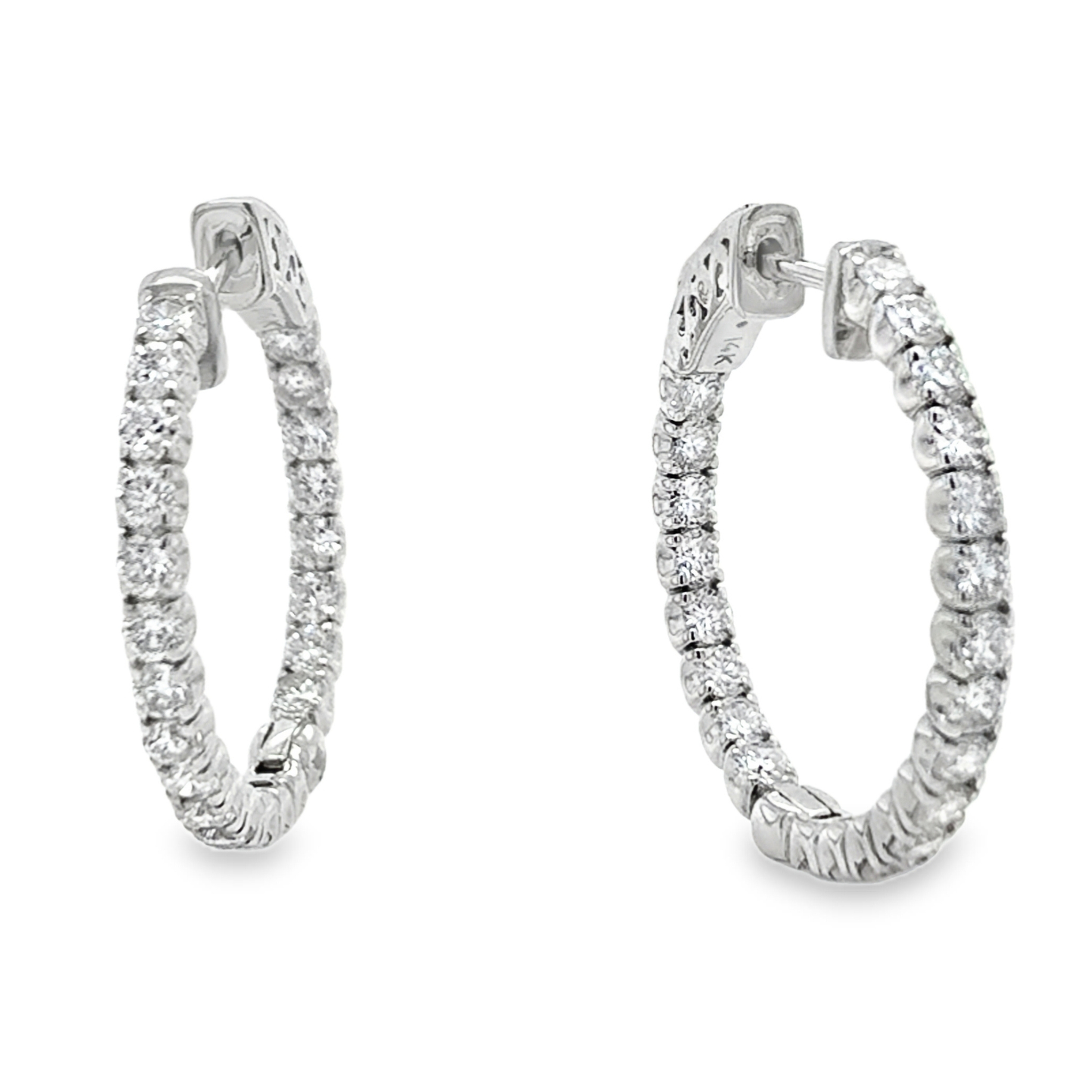 14KW Inside Out Dia 2.00ctw G-H/SI Hoops 25mm