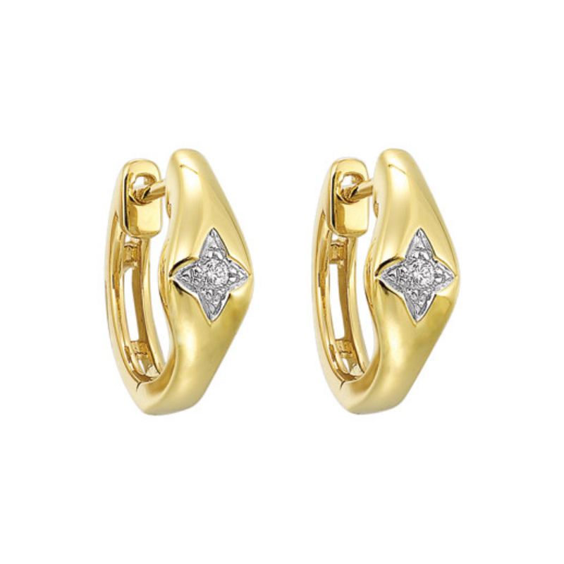 14KY Mini Huggie Diamond Earrings .05ctw