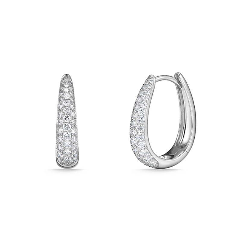 18KW Paramount Diamond .88ctw G-H SI Hoop Earrings