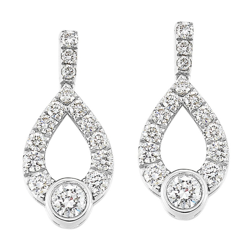 14KW Dia .50ctw H-I I3 Teardrop Earrings