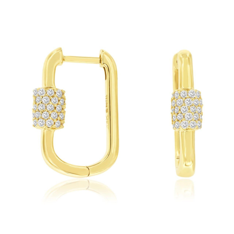 14KY Rectangular Diamond .53ctw G-H SI1 Hoops