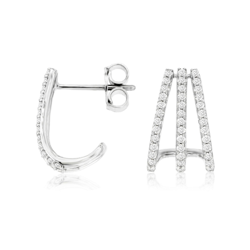 14KW J Shaped Diamond .52ctw G-H SI1 Drop Earrings