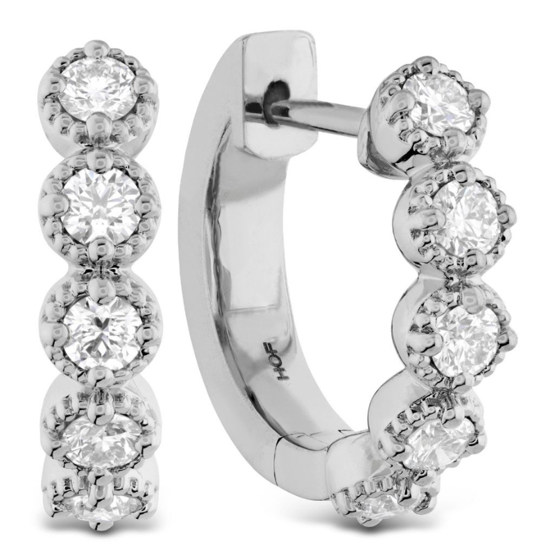 HEARTS ON FIRE Diamond Bar Huggie Earrings