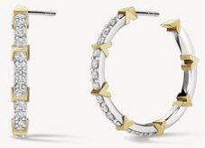 18kw/18ky Copley Pavé Diamond Hoop Earrings, M GH/VS
