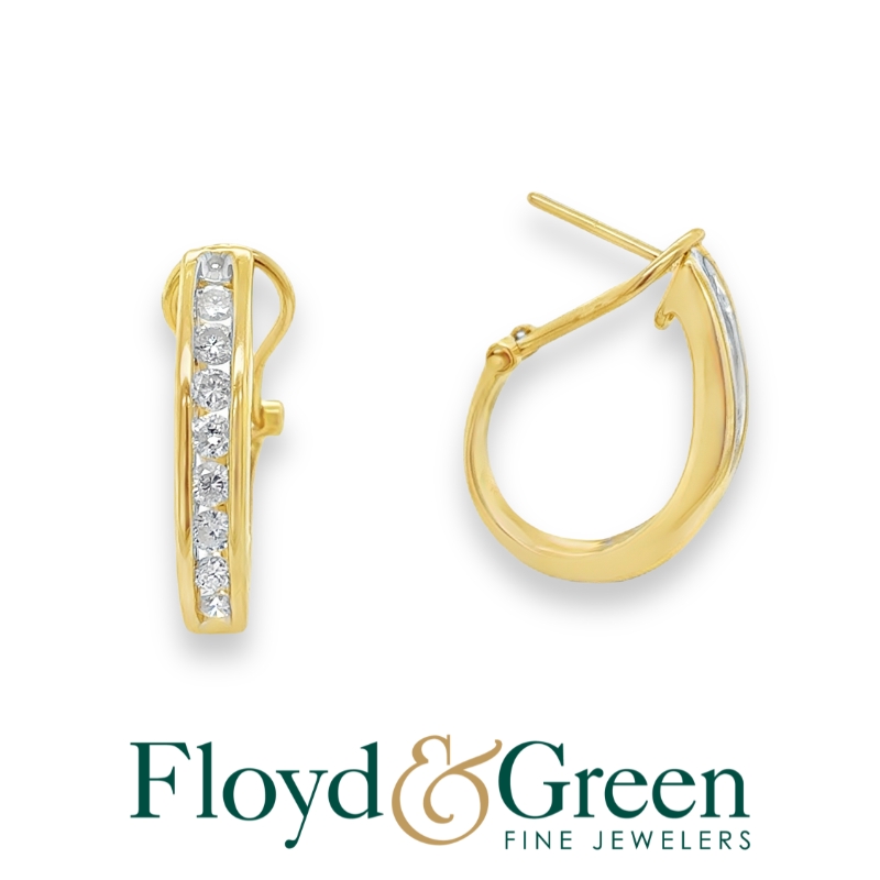 14KY Diamond Hoop Earrings, 16 Round, 0.88ct, I I1, 5.75g